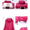 watersouprty Womens Lightweight Packable Down Jacket Hooded Winter Coat Sport Outdoor Padded Outwear Rose Red view 3