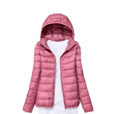 watersouprty Womens Lightweight Packable Down Jacket Hooded Winter Coat Sport Outdoor Padded Outwear Pink