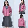 watersouprty Womens Lightweight Packable Down Jacket Hooded Winter Coat Sport Outdoor Padded Outwear Pink view 2