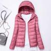 watersouprty Womens Lightweight Packable Down Jacket Hooded Winter Coat Sport Outdoor Padded Outwear Pink view 3
