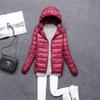 watersouprty Womens Lightweight Down Jacket Winter Coat Sport Outdoor Padded Outwear Hat Detachable Red Wine view 2