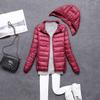 watersouprty Womens Lightweight Down Jacket Winter Coat Sport Outdoor Padded Outwear Hat Detachable Red Wine view 3
