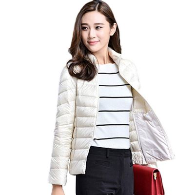 watersouprty Womens Lightweight Down Jacket Stand Collar Winter Coat Sport Outdoor Padded Jacket White