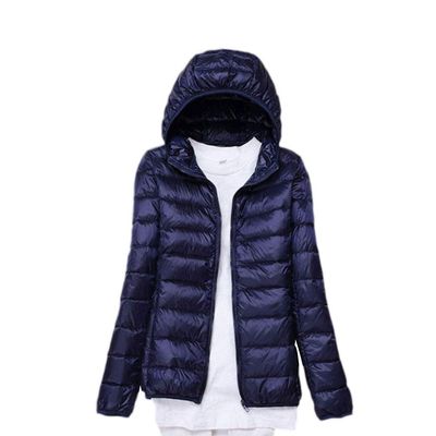 watersouprty Womens Lightweight Packable Down Jacket Hooded Winter Coat Sport Outdoor Padded Outwear Navy