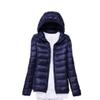 watersouprty Womens Lightweight Packable Down Jacket Hooded Winter Coat Sport Outdoor Padded Outwear Navy