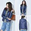 watersouprty Womens Lightweight Packable Down Jacket Hooded Winter Coat Sport Outdoor Padded Outwear Navy view 2