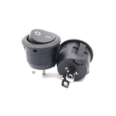 100PCS 23mm Diameter Big Round Boat Rocker Switches KCD1-105 Black 2 Pin ON-Off Rocker Switch 10A/125V 6A/250V