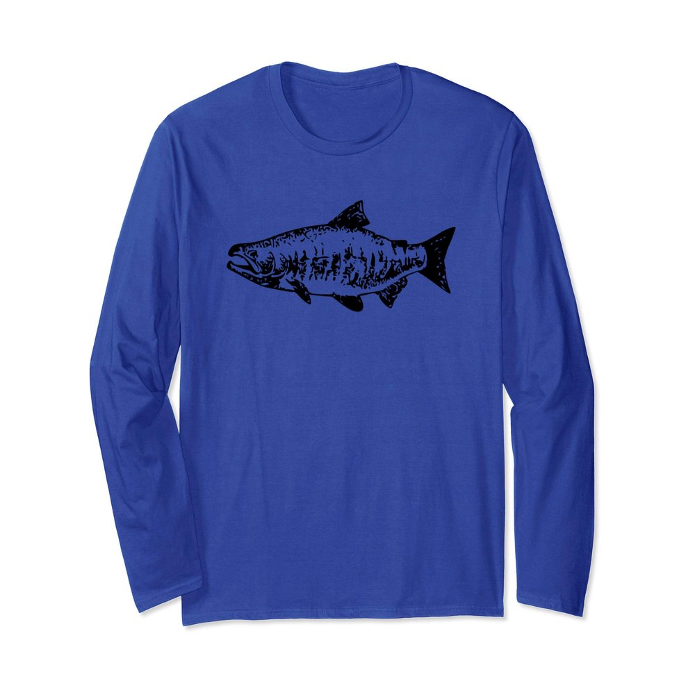 Simple Rainbow Brown Trout Fly Fishing Long Sleeve T-Shirt