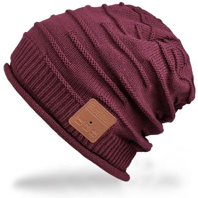 Bluetooth Beanie for Men Hat with Headphones,Unisex Tech Gifts Stocking Stuffers Adults-Red