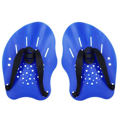 Gasher Contoured Swim Hand Paddles Swimming Training Paddles with Adjustable Straps Swimming Fins Blue