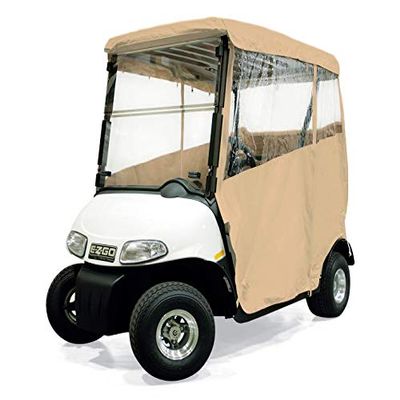 RED DOT EZGO RXV Vinyl 3 Sided Over The Top Golf Cart Enclosure (Old Style Top (with 6 Channels), Beige)