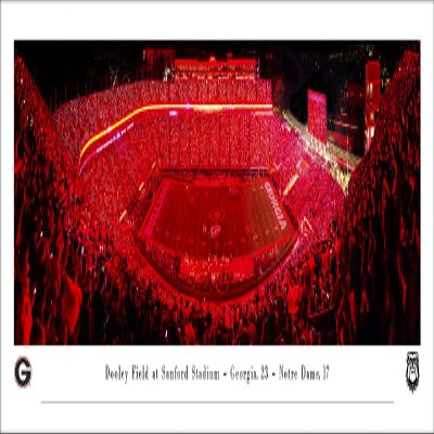 Georgia Football, Light Up Sanford - Unframed 40 x 13.5 Poster by Blakeway Panoramas