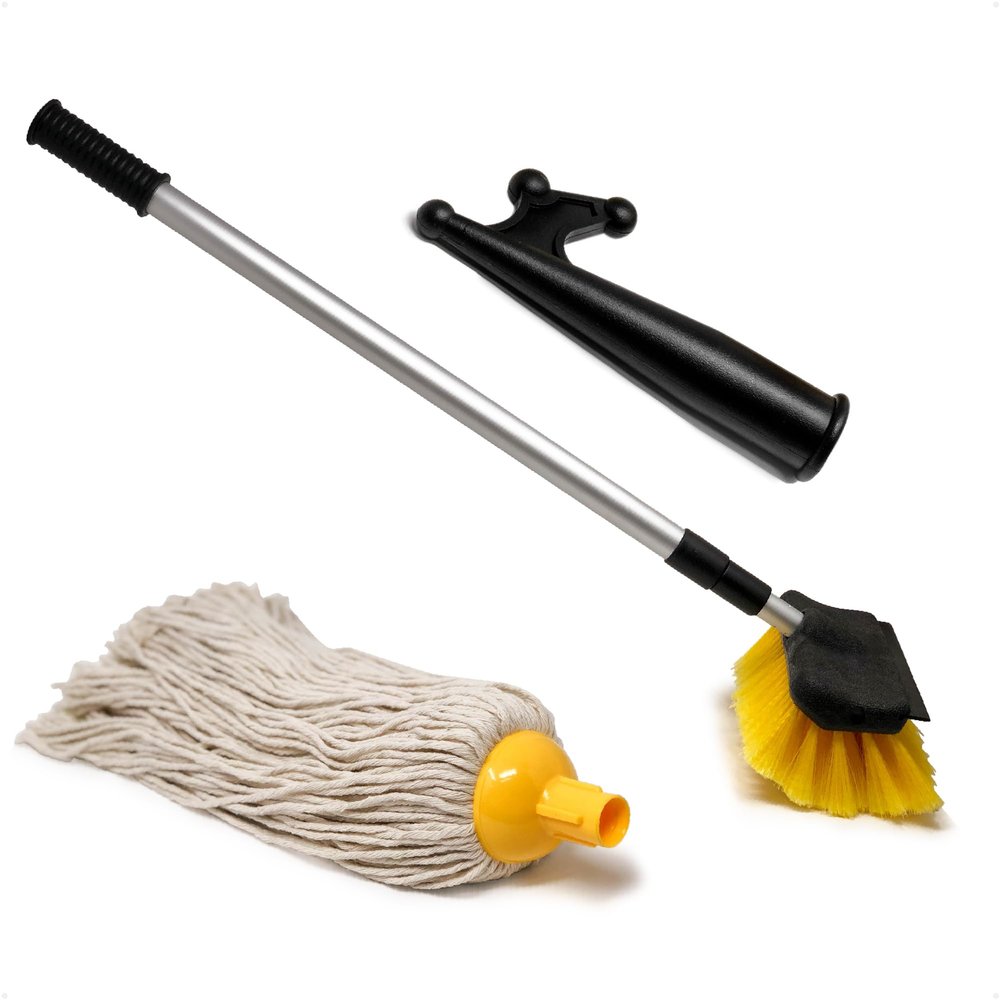 Five Oceans Boat Deck Brush, Extend from 27"- 64", Deluxe Soft Brush, Mop and Hook, Aluminum Telescoping Shaft, for Pontoon, Boats, Sailboats, Cars, RVs, ATVs - FO4264