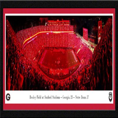 Georgia Football, Light Up Sanford - 42x15.5-inch Single Mat, Select Framed Picture by Blakeway Panoramas