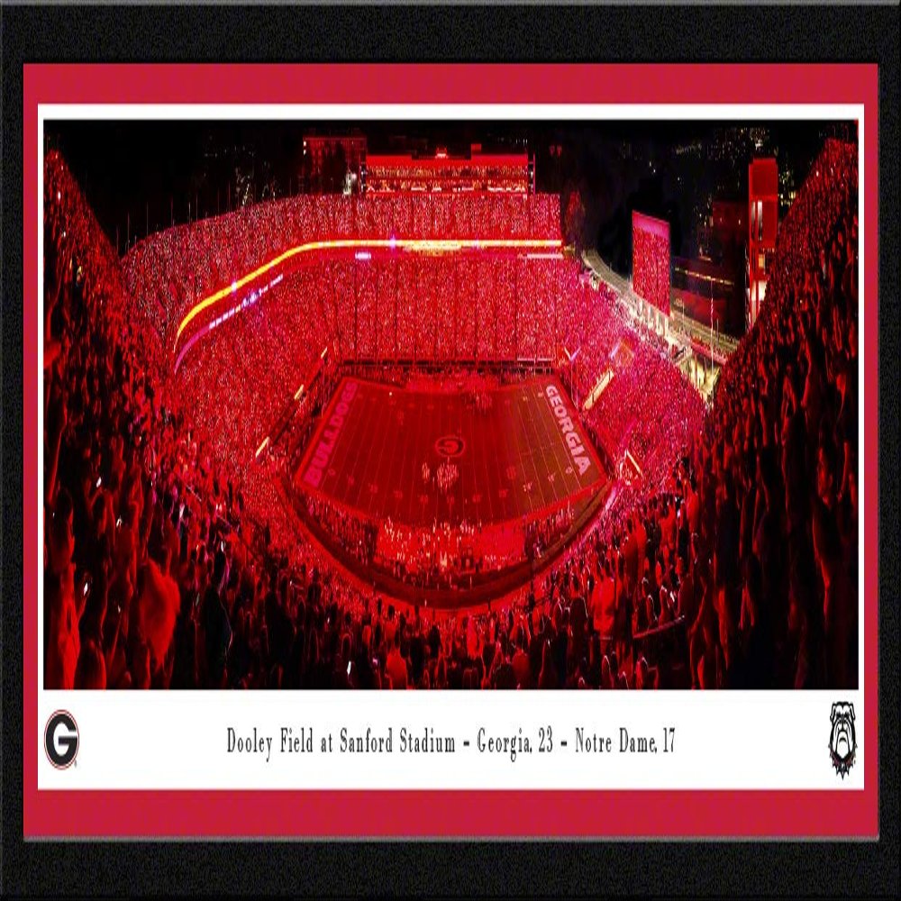 Georgia Football, Light Up Sanford - 42x15.5-inch Single Mat, Select Framed Picture by Blakeway Panoramas
