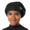 SOUL CAP JR - Large Swimming Cap for Children - Designed for Long Hair, Dreadlocks, Weaves, Hair Extensions, Braids, Curls & Afros - Silicone (Large, Black) view 1