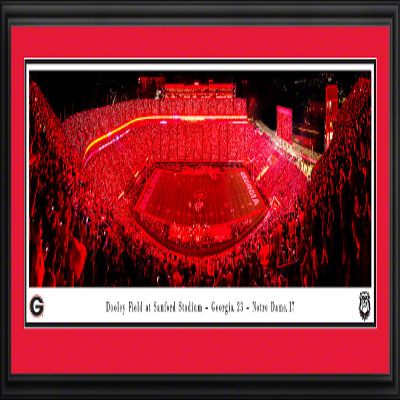 Georgia Football, Light Up Sanford - 44x18-inch Double Mat, Deluxe Framed Picture by Blakeway Panoramas