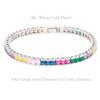 Lavencious AAA Cubic Zirconia Princess Cut 4MM Tennis Bracelet 7" Length + 1" Extension for Women Bridal Party Jewelry (Silver Multicolor) view 2
