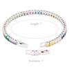 Lavencious AAA Cubic Zirconia Princess Cut 4MM Tennis Bracelet 7" Length + 1" Extension for Women Bridal Party Jewelry (Silver Multicolor) view 3