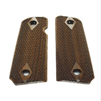 Double Diamond Checkered Walnut COMPACT 1911 Grips