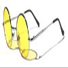 V.W.E. Kids Children Size Hippie Round Circle Lens Lennon Metal Sunglasses (Age 3-12) (Yellow) view 1