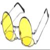 V.W.E. Kids Children Size Hippie Round Circle Lens Lennon Metal Sunglasses (Age 3-12) (Yellow) view 2