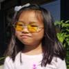 V.W.E. Kids Children Size Hippie Round Circle Lens Lennon Metal Sunglasses (Age 3-12) (Yellow) view 3