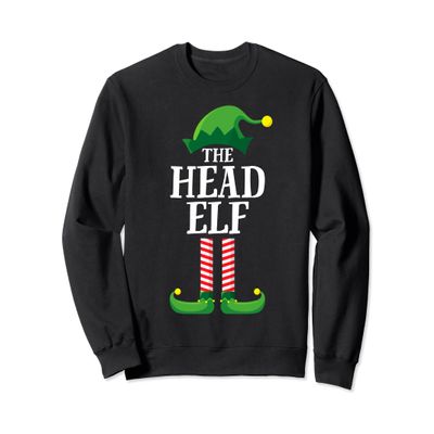Head Elf Matching Family Group Christmas Party Sweatshirt