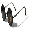 V.W.E. Kids Children Size Hippie Round Circle Lens UV400 Protection Metal Sunglasses (Age 3-12) (Black) view 1