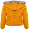 BodiLove Women's Fur Hooded Utility Jacket with Zipper and Flannel Lining Mustard M view 2