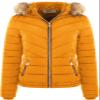 BodiLove Women's Fur Hooded Utility Jacket with Zipper and Flannel Lining Mustard M view 3