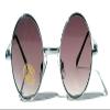 V.W.E. Kids Children Size Hippie Round Circle Lens Lennon Metal Sunglasses (Age 3-12) (Silver Gradient) view 2