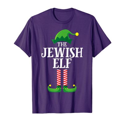 Jewish Elf Matching Family Group Christmas Party Pyjamas T-Shirt