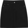 chouyatou Women's Basic Five-Pocket Rugged Wear Denim Skirt with Slit (X-Small, Black) view 1