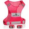Reflective Vest Running Gear, Lightweight Motorcycle Cycling Reflective Vests with Large Pocket & Adjustable Waist for Women Men Running Safety Vest with Reflective Bands (Pink, Small) view 1