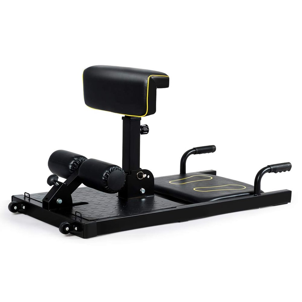 GYMAX Deep Sissy Squat Machine, 8 in 1 Multifunction Sissy Squat Bench, Leg Exercise Machine for Home Gym Workout