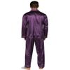 YIMANIE Mens Pajamas Silk Satin Pajamas for Men Soft Sleepwear Button Down Loungewear with Pockets Purple view 2