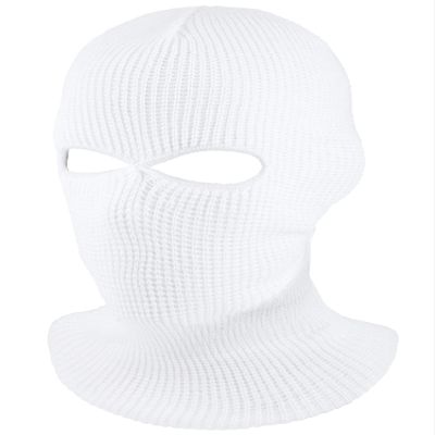 SATINIOR 2-Hole Knitted Ski Mask Full Face Mask Cover Neck Gaiter Winter Balaclava Warm Knit Beanie for Outdoor Sports(Medium,White)