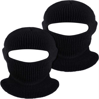 WILLBOND 1 Hole Ski Mask Winter Knitted Balaclava Warm Full Face Mask Windproof Head Cover for Men Women Sports Outdoor(Black)