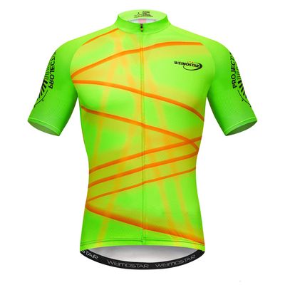 Mens Cycling Jersey Shirt Short Sleeve Bike Jersey Riding Tops Outdoor Cycling Clothing Green Stripe