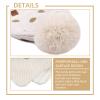 JANGANNSA Knitted Baby Hat Scarf Set Winter Warm Boys Girls Beanie Fleece Lining Toddler Kids Hats with Pompom (Beige Dots Hat, M) view 4