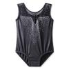 BAOHULU Gymnastics Leotards for Toddler Girls Kids Sparkle Sequins Mesh Top Dancewear B198_SequinBlack_12A view 1