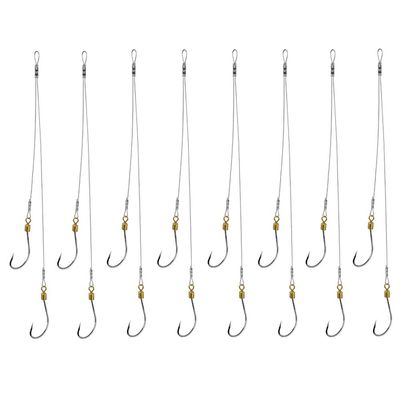 Dyxssm Fishing Hook and Leader, Fishing Rig Hooks with Wire Line Leader (22#)