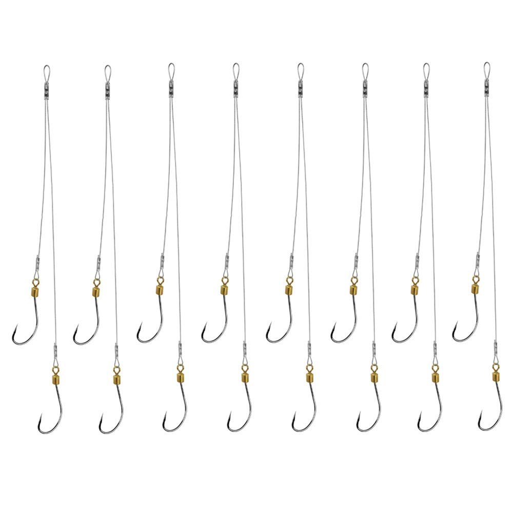 Dyxssm Fishing Hook and Leader, Fishing Rig Hooks with Wire Line Leader (22#)