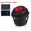 2 Pcs Round Rocker Switches 12V On-Off Waterproof LED Light Illuminated Toggle Switch, 20A 3Pin Car Auto Boat Snap-in Latching Button, 25 27 20mm (Black and Red) view 4