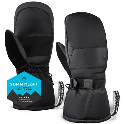 Tough Outdoors Adult Ski Mittens - Waterproof Mittens for Men & Women - Cold Weather Gear - Palm Grip Skiing Accessories - Mitten M4 - Medium-Large