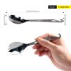 SILVERANT Titanium Ultralight Spork, 6.4 Long Utensil With Polished Bowl, For Camping, Hiking & Backpacking, Extra Strong, Durable & Lightweight - With Drawstring Case view 2