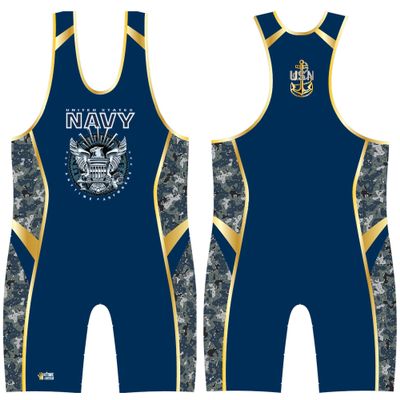 4 Time All American Sublimated Wrestling Singlet  Stitched & Durable Mens Singlet  Singlet for Wrestling, MMA & Powerlifting Wrestling Singlet Youth Boys (S 91-120 lbs., US Navy)