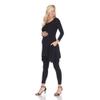 white mark Women's Maternity Makayla Tunic Top with Shark Bite Hemline & Pockets Black view 1