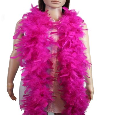 Flydreamfeathers 60 Gram, 2 yards Long Chandelle Feather Boa Great for Party, Wedding, Halloween Costume, Christmas Tree, Decoration(Hot Pink Color_